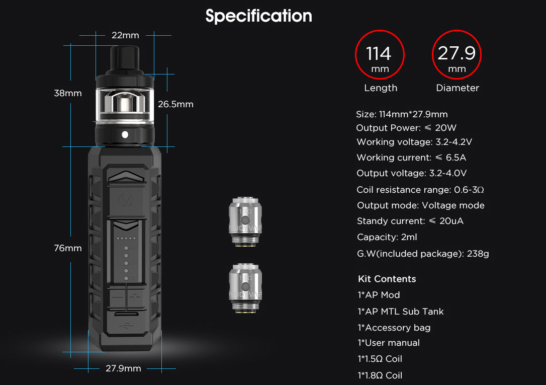 Vandy Vape AP Kit Features 9