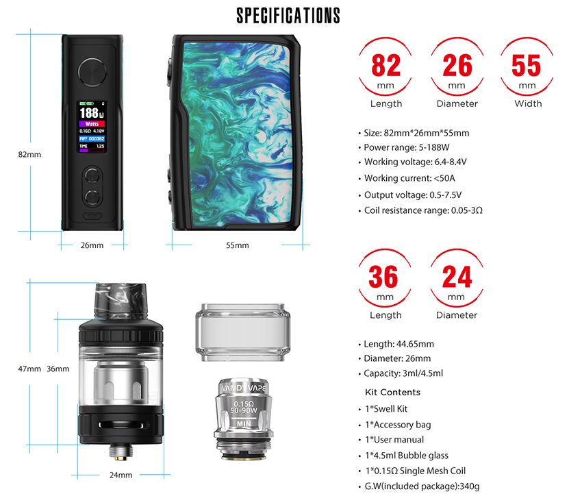 Swell Vape Kit Features 11