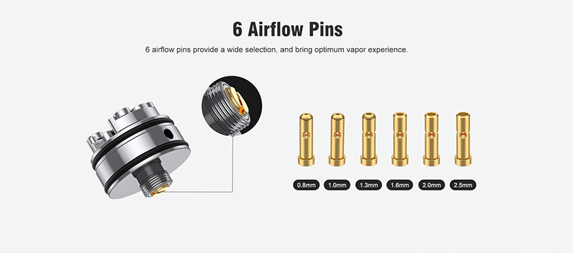Vapefly Alberich MTL RTA 6 Airflow Pins