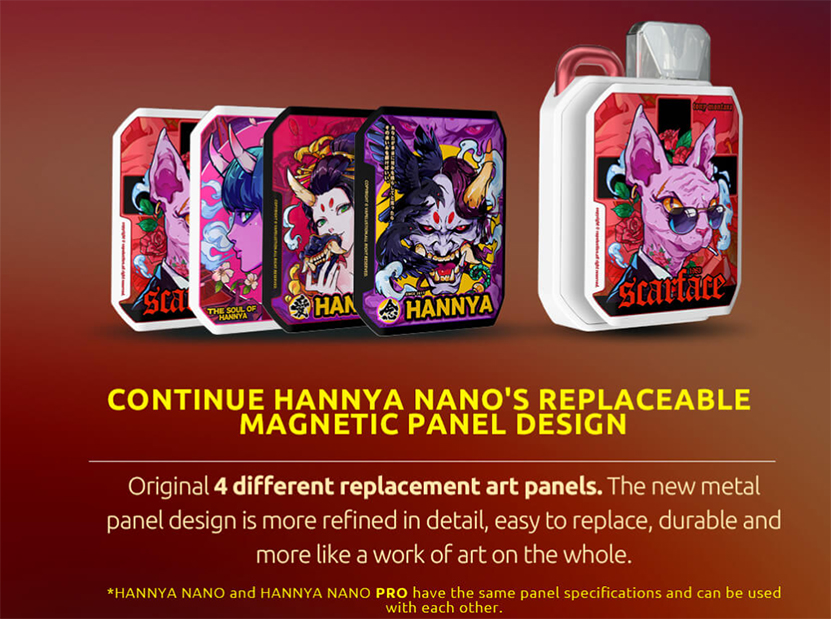 Vapelustion Hannya Nano Pro Kit 4 Different Replacement Panels