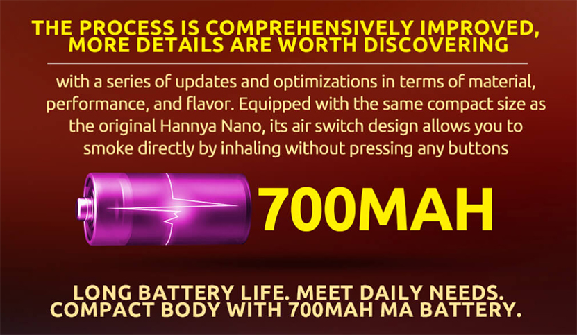 Vapelustion Hannya Nano Pro Kit 700mAh Battery