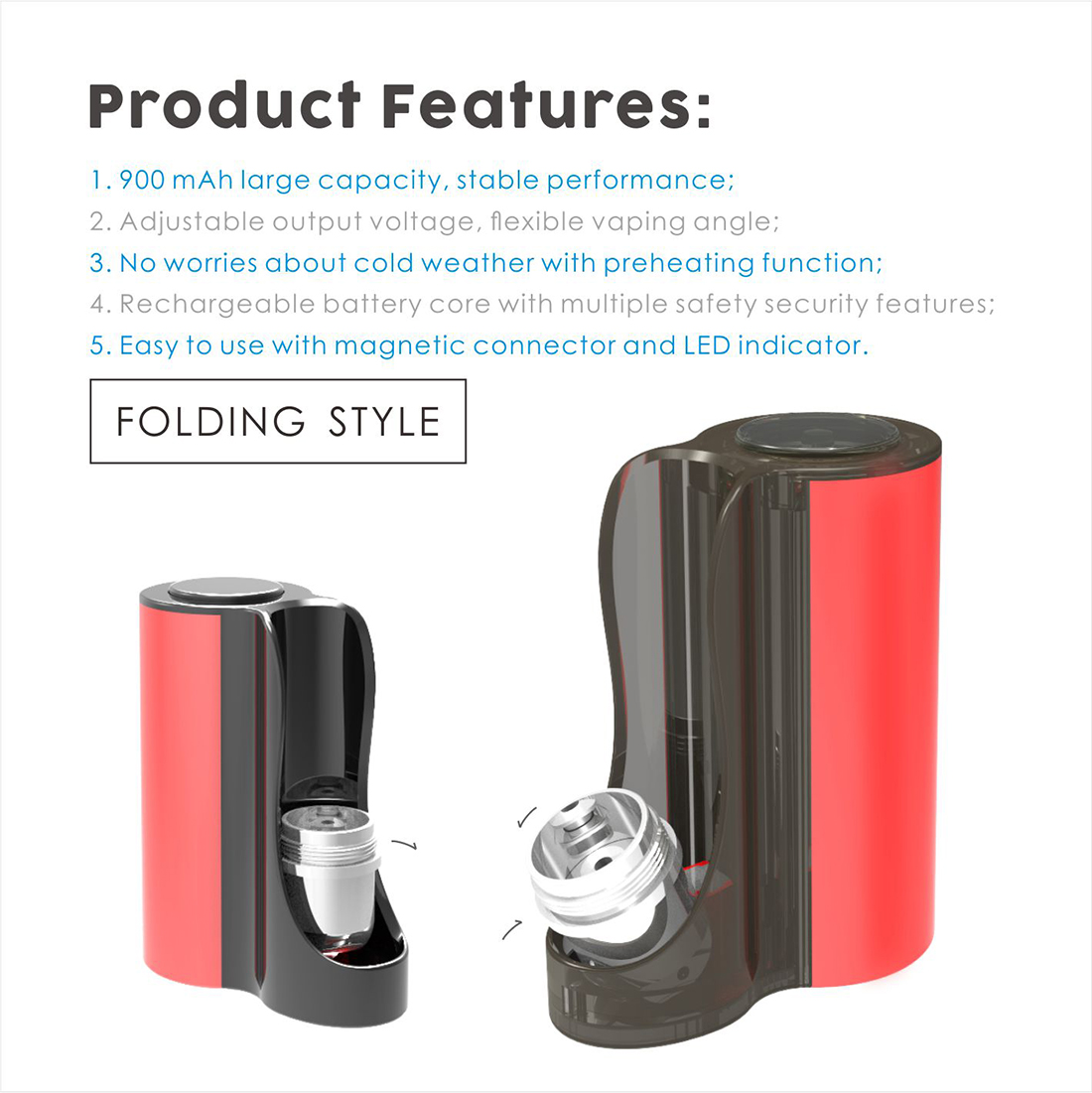 Vapmod Pipe 710 Starter Kit Feature