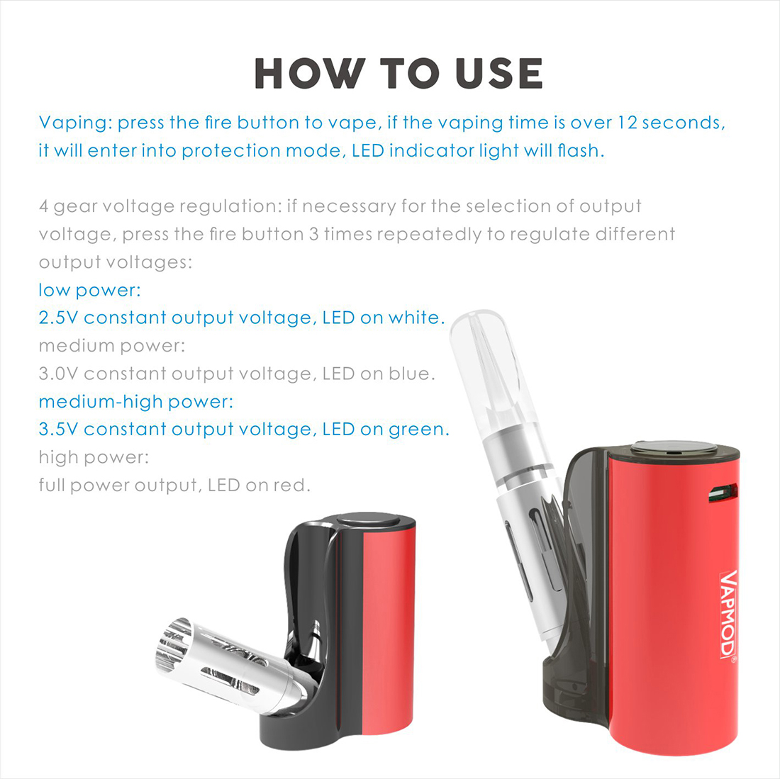 Vapmod Pipe 710 Starter Kit Usage Method