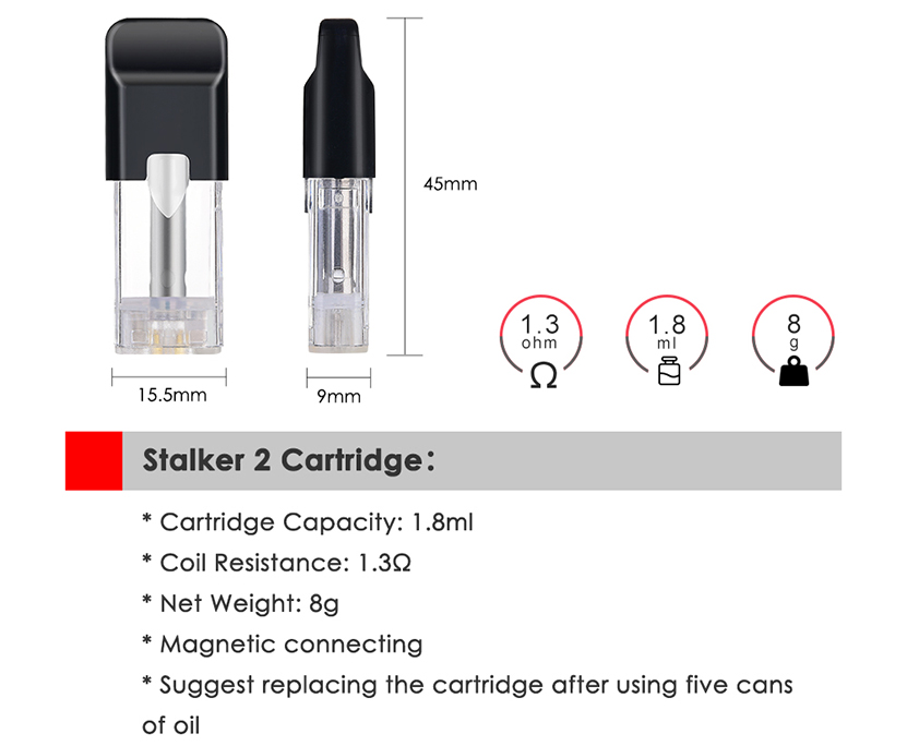 Vapor Storm Stalker 2 Pod Cartridge Parameter