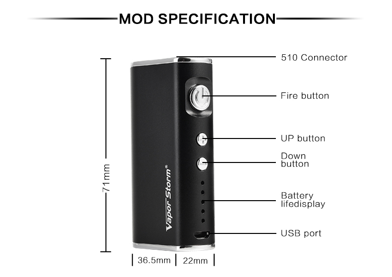 Vapor Storm Mini 50W Kit Features 1