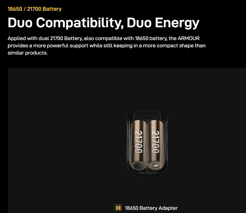 Vaporesso Armour S Kit with iTank T Battery Type