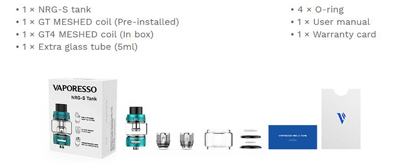 Vaporesso NRG-S Tank Content