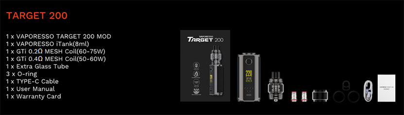 Vaporesso Target 200 Kit Package