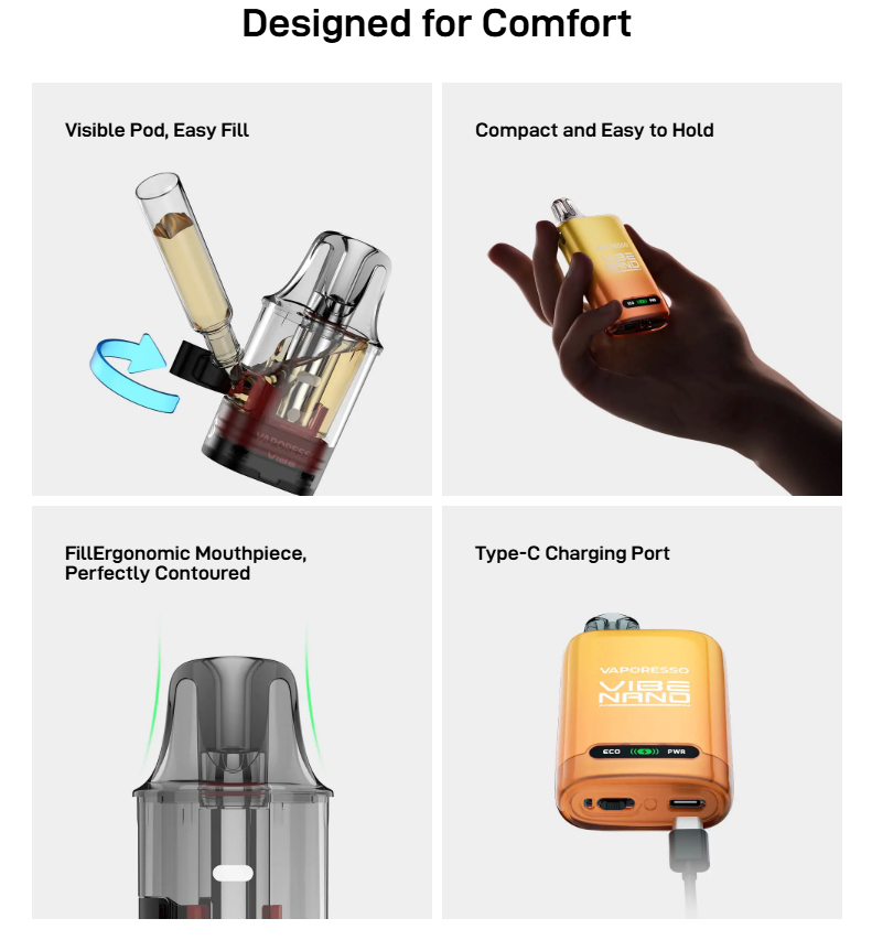 Vaporesso Vibe Nano Kit Type C Charging