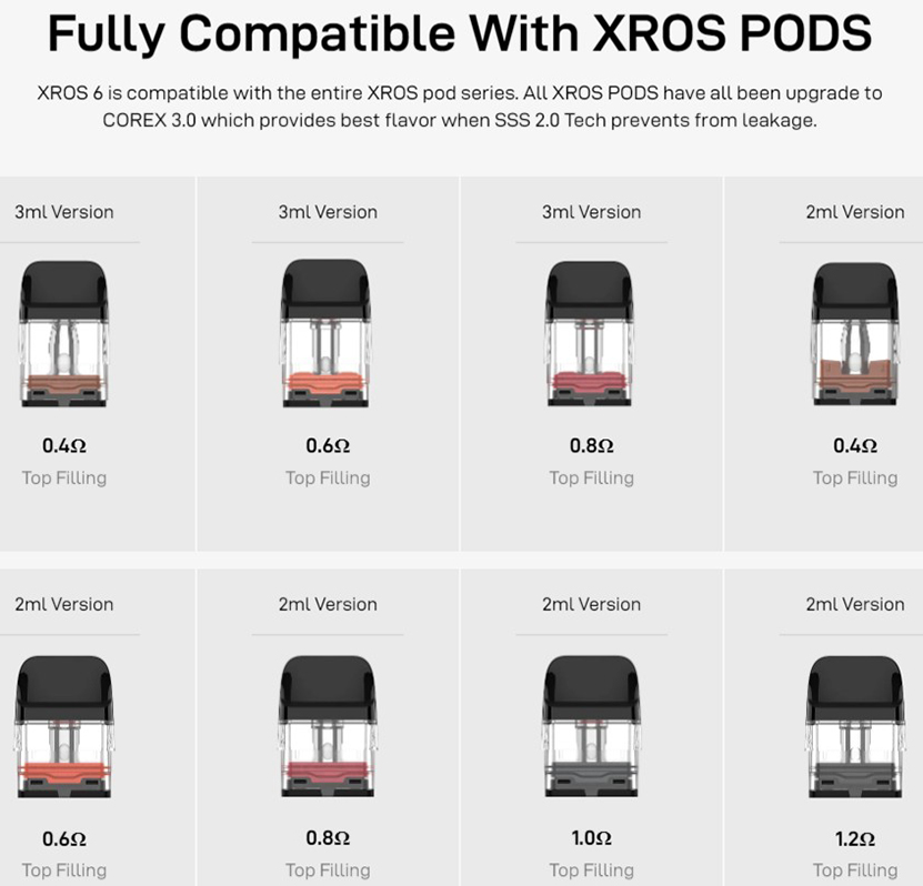 Vaporesso XROS 6 Kit XROS Pod Compatible