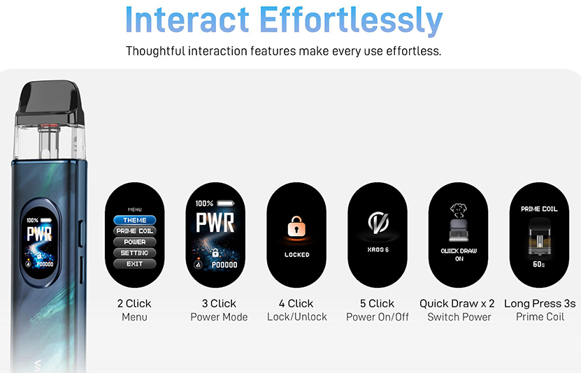 Vaporesso XROS 6 Kit Easy Interactions