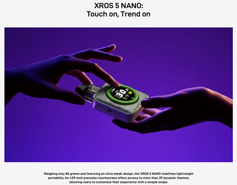 Vaporesso Xros 5 Nano Kit Light and Sleek