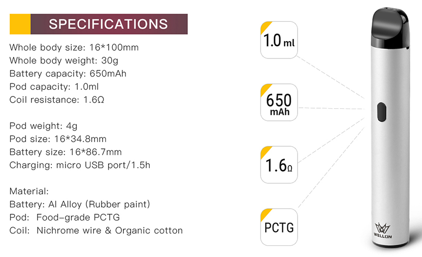 Wellon STAN Pod System Kit Features 01
