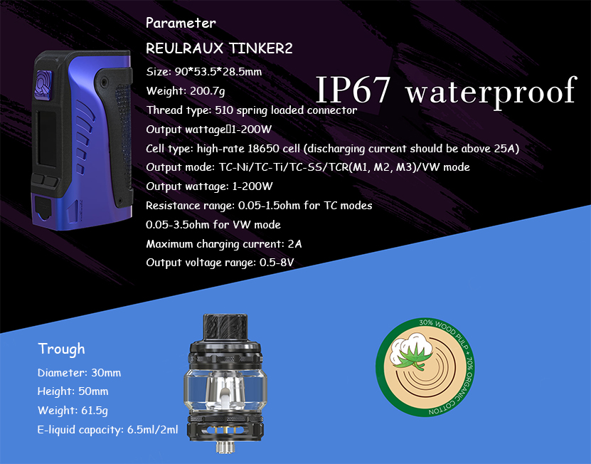 Wismec Reuleaux Tinker2 Kit Specification