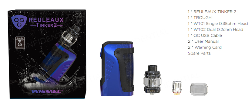 Wismec Reuleaux Tinker2 Starter Kit Package