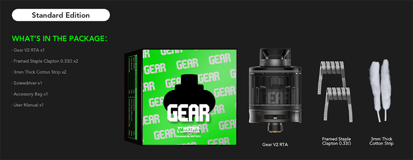 Wotofo Gear V2 RTA Package