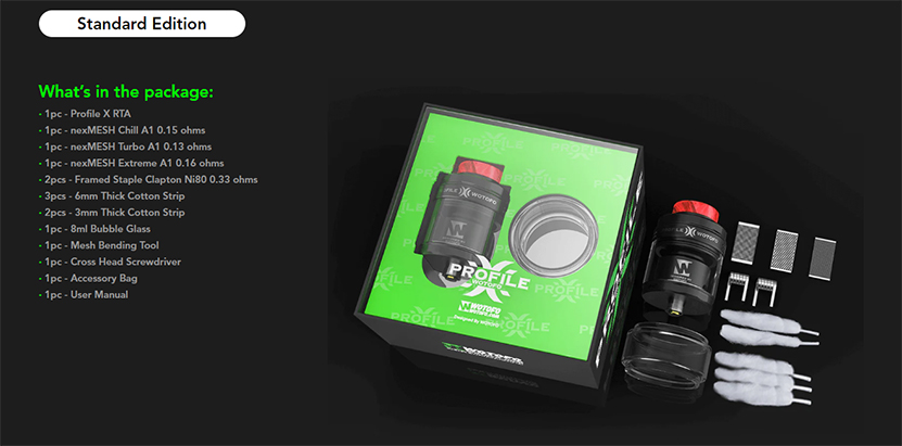 Wotofo Profile X RTA Package