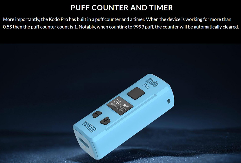 Yocan Kodo Pro Battery Puff Counter