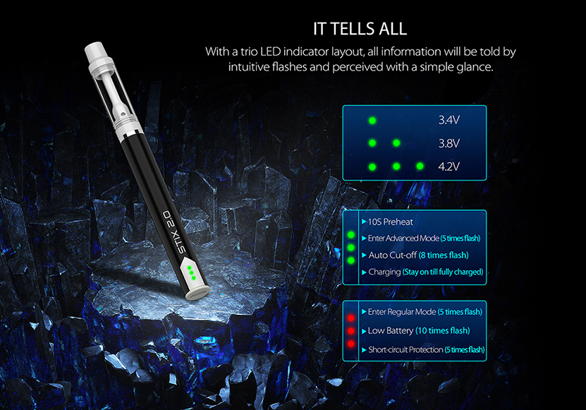 Yocan Stix 2.0 Vaporizer Pen Kit LED Indicator