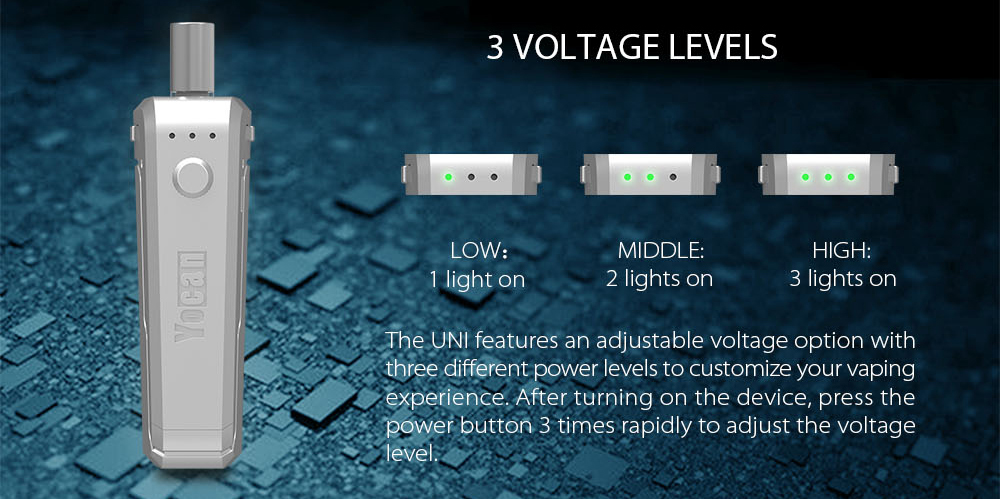 Yocan UNI Mod 3 Voltage Levels
