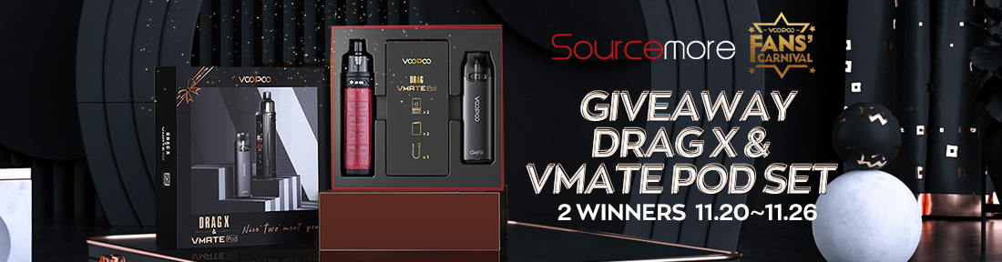 Sourcemore & VOOPOO Drag X + VMATE Pod Set Giveaway