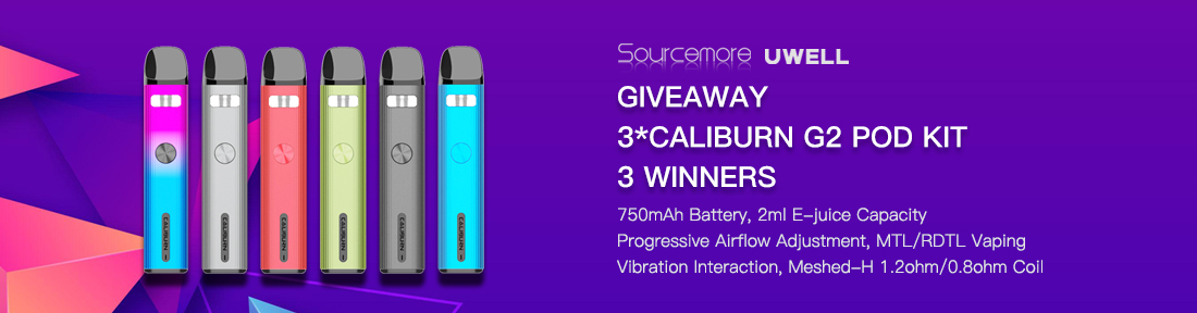 Sourcemore x Uwell Caliburn G2 Pod Kit Giveaway