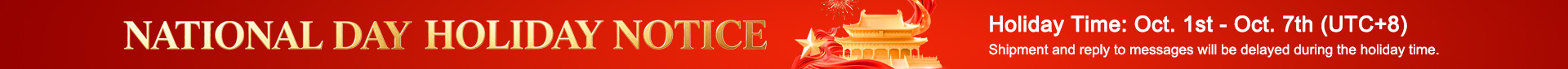 2026 National Day Holiday Notice