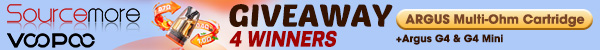 Sourcemore X VOOPOO Argus Multi Ohm Cartridge Giveaway