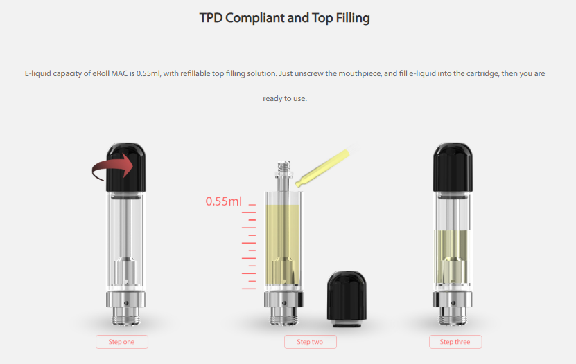 eRoll MAC Cartridge refilling