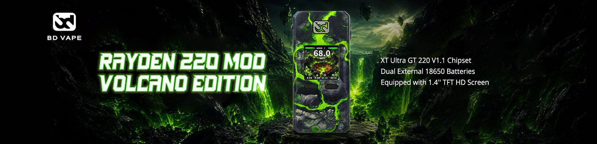 BD Vape Rayden 220 Mod Volcano Edition