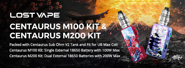 Lost Vape Centaurus M100 Kit and Centaurus M200 Kit with Centaurus Sub Ohm V2 Tank