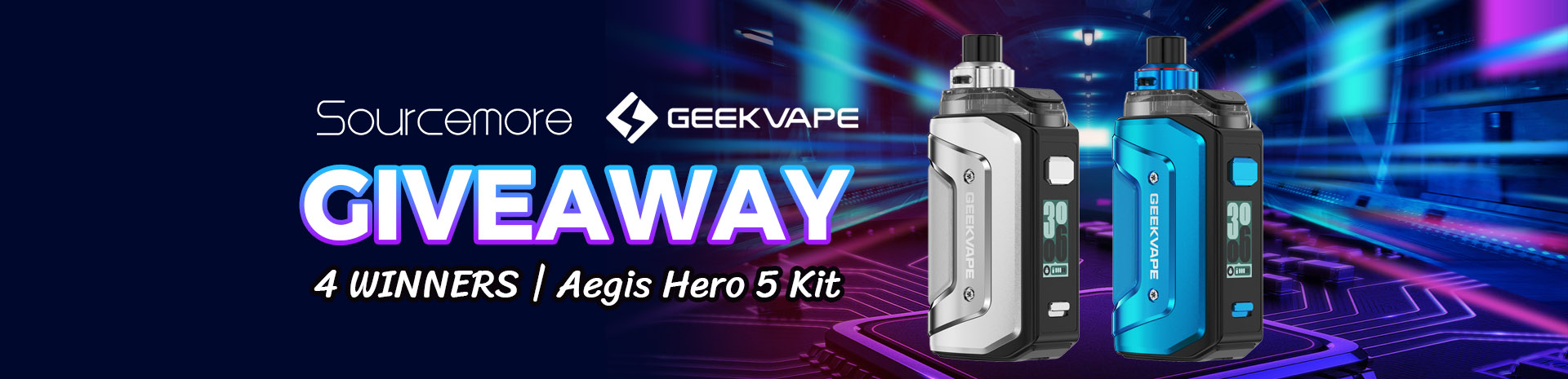 Sourcemore X GeekVape Aegis Hero 5 Kit Giveaway