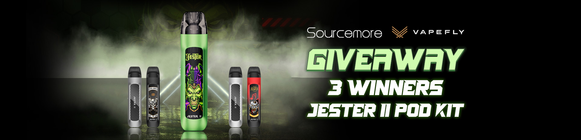 Sourcemore X Vapefly Jester II 2 Pod Kit Giveaway