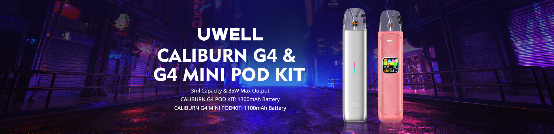 Uwell Caliburn G4 Kit and Uwell Caliburn G4 Mini Kit