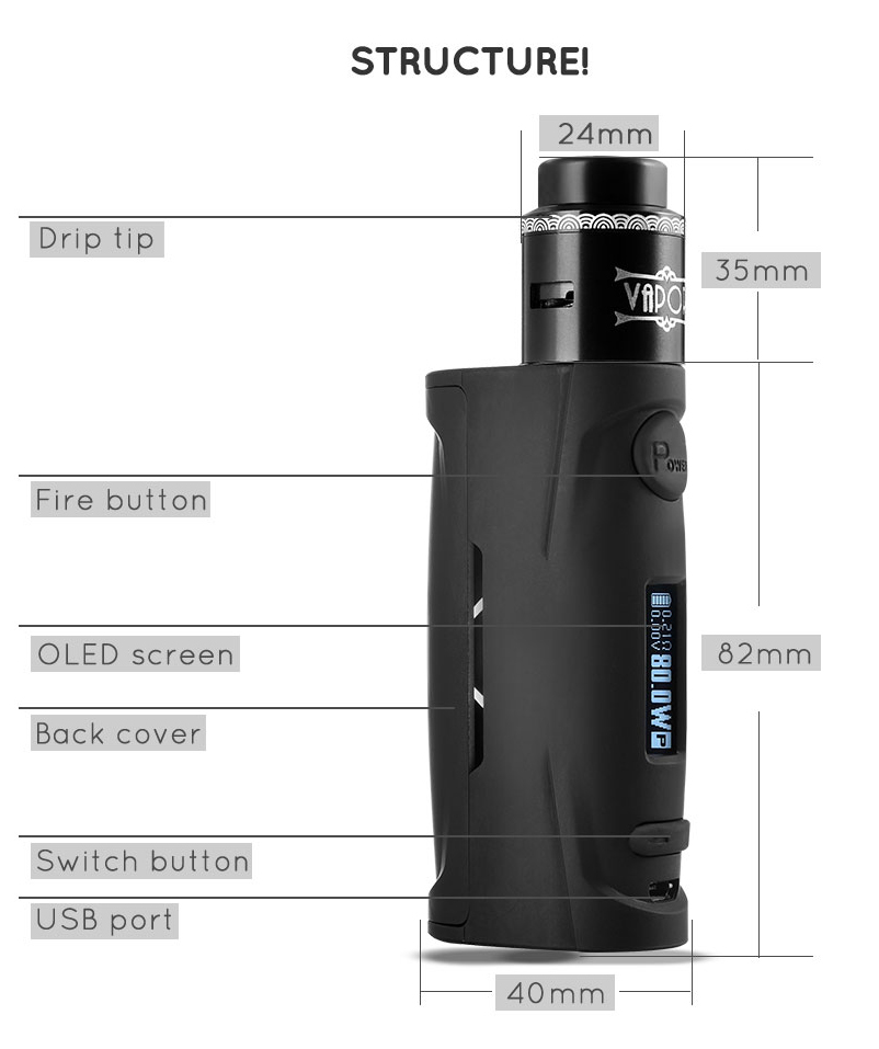 Vapor Storm Puma Baby Kit with Lion RDA Features 1