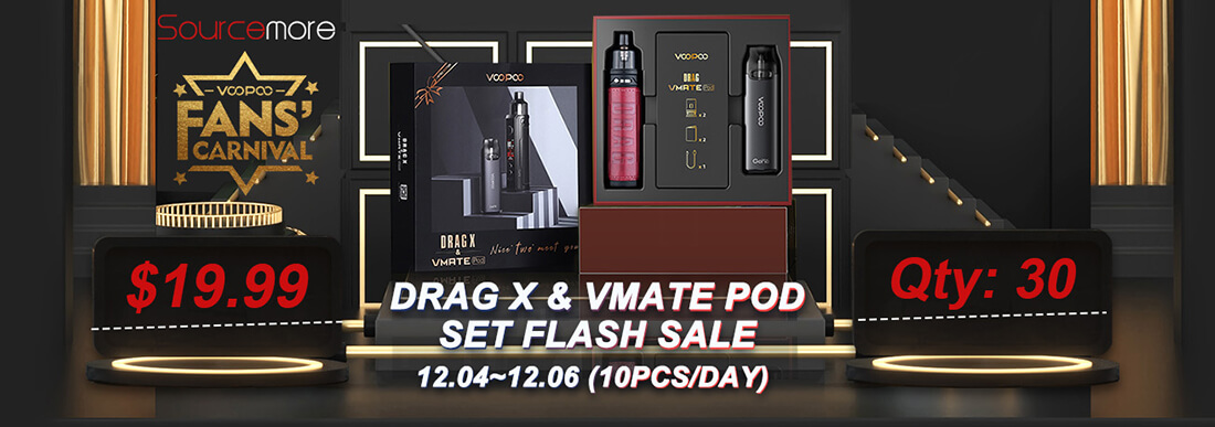 Sourcemore & VOOPOO Drag X + VMATE Pod Set Flash Sale